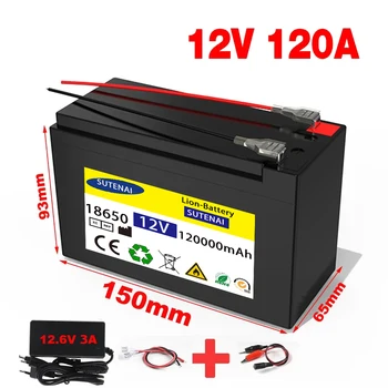 Actualizat 12V 120Ah 18650 baterie litiu Built-in BMS pack acumulator pentru energie solară electric vehicul baterie