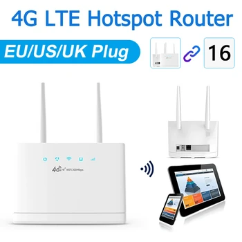 R311 4G Router Wireless 300Mbps cu Modem 4G LTE Router Antene Externe cu Slot pentru Card SIM Conexiune la Internet Porturi Fast Ethernet