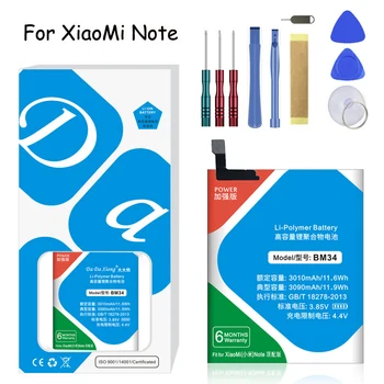 XDOU BM34 Baterie Pentru Xiaomi Mi Note Pro MiNotePro 4GB RAM 3090mAh de Înlocuire Telefon Mobil Bateria + Instrumente Gratuite
