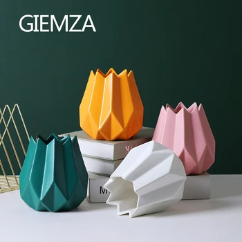 GIEMZA Romb Ins Cerami Vaza Origami Nordic Imitație Coș Recipient Decor Ghiveci Decor Ornament Cadouri
