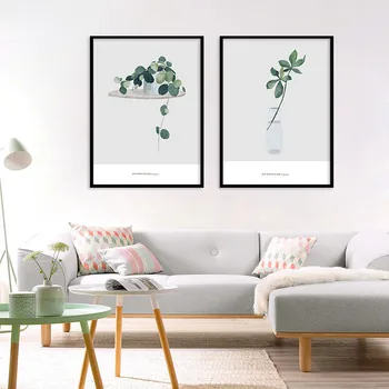 Bonsai Plante Decor Acasă Nordic Pictura Arta de Perete DIY Poster de Imprimare Living, Dormitor Fundal Fundal de Aprovizionare Abstract Frunze