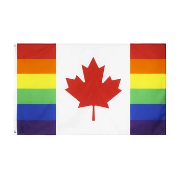 Yehoy agățat 90*150cm Canadian Gay Pride LGBT Canada Rainbow Flag Pentru Decor