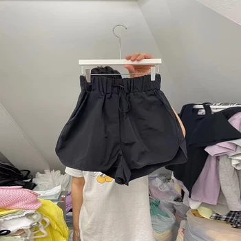WDMSNA Moda Cordon Elastic pantaloni Scurți pentru Femei Talie Mare Culoare Solidă pantaloni Scurți Casual Femei Coreea de Primăvară/vară pantaloni Scurți Largi