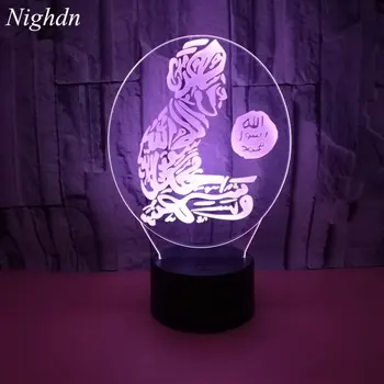 Nighdn Rugăciune Musulmană Lampa Led Lumina de Noapte În 7 Culori Schimbare Veioza USB Lampă de pat Cameră Decor Acasă Ramadan Cadou pentru un Prieten