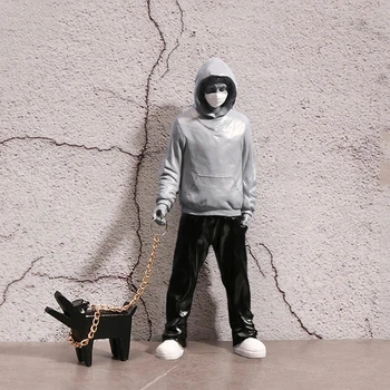 Noul Câine Walker Sculpturi, Figurine De Rasina Acasă Decoratiuni Casa Decoratiuni Accesorii De Birou De Lux Camera De Zi De Decorare