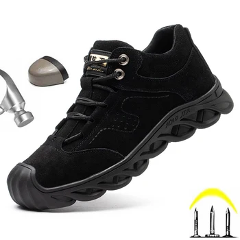 De sex masculin Indestructibil Pantofi de protecție Om Anti-zdrobitor Anti-puncție Securitatea muncii Cizme Barbati Muncă Adidași Anti-opărire Sudare Pantofi