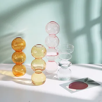 Nordic Vaze Vaza de Sticla Sta Ornamente Vaze pentru Decor Acasă Decore Vaza de Flori Desktop Cameră Decor Estetic
