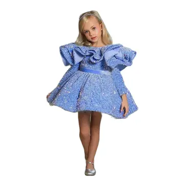 rochie de printesa pentru fete de pe umăr copii rochie de petrecere fete, costume de seara lungi rochie de bal cu trenul fete rochie de bal