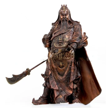 Gardianul protector de cobre chino, estatua Kwan Kung Guan Yu Feng Shui, articulos de decoracion