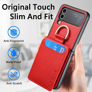 Protecție împotriva căderii de Afaceri Deget Inelul de Caz pentru Samsung Galaxy Z Flip 4 Flip3 5G Flip4 Flip5 Flip 5 3 Zflip4 Zflip3 Carte de Buzunar