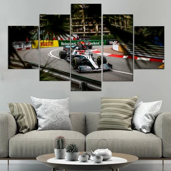 Nu Încadrată Panza 5Pcs Monaco Lewis Hamilton Masina de f1 Arta de Perete Postere cu Imagini de Accesorii pentru Decor Pentru Camera de zi Picturi