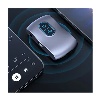 Bluetooth Adaptor Auto, Aux Bluetooth 5.0 Adaptor pentru Masina, 2 in 1 Transmițător Bluetooth,16H de Viață a Bateriei,Handsfree Telefoane