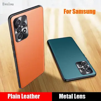 Metal Lentila Caz De Protecție Pentru Samsung A23 A33 A73 A53 Piele Neteda Moale Subțire Telefon Cover Pentru Galaxy A32 A72 A52 Nota 20
