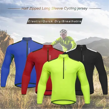 Wosawe Maneca Lunga Tricou Bicicleta Ciclism Jersey Îmbrăcăminte pentru Bărbați Rutier Biciclete Mtb de Funcționare Sport T-Shirt Respirabil Rapid Uscat