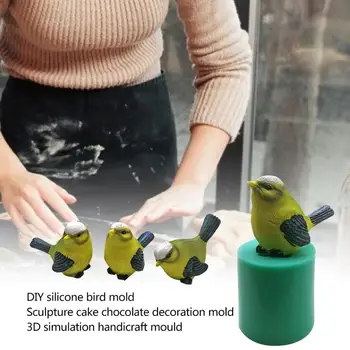 DIY Silicon Pasăre Matrite Sapun de Sare Sculptura Mucegai pentru Tort de Ciocolată Decorare 3D Simulare de Meserii