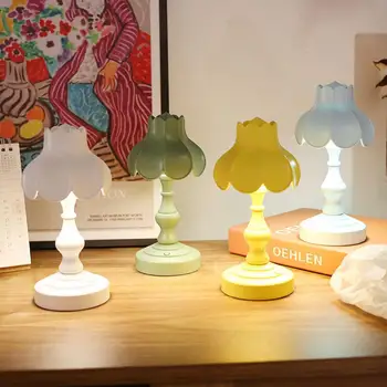Lumina de noapte Comutare Design Culoare Vibrantă a Spori Atmosfera de Plastic Reîncărcabilă Frunze de Lotus Stil de Masă Lampă cu LED-uri pentru Acasă