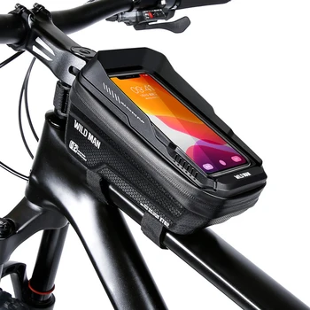 Ecran Tactil Ghidon Bicicleta Sac Impermeabil Fata De Rama De Sus A Tubului De Biciclete Pungă Mare Capacitate De Ciclism Față Pungi De Depozitare