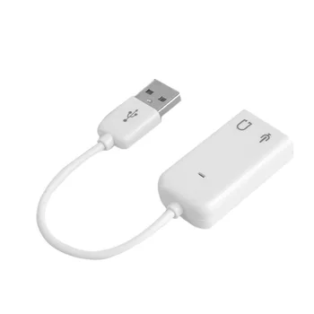 3D Vânzare Fierbinte Alb 2.0 Virtual 7.1 Channel USB Extern Audio placa de Sunet Adaptor de Carduri de Sunet Pentru PC Laptop Mac Cu Cablu 200pcs
