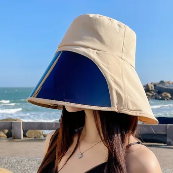 2023 Femei Noi e Soare de Vară Pălărie de Protecție UV Protecție Masca de Fata Umbră Pescar Pălărie Mare Refuz cu Obiectiv Versatil Palarie de Soare