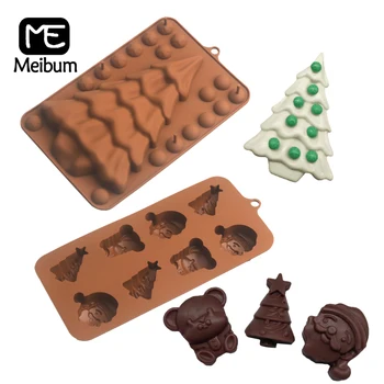 Meibum Sweety Instrumente De Copt Pom De Crăciun Ursul Moș Crăciun De Proiectare Matrite De Ciocolata Silicon Bomboane Matrite Desert Bakeware