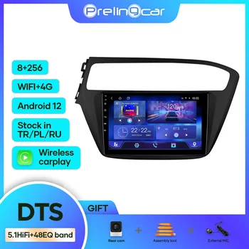 Prelingcar Pentru Hyundai i20 perioada 2018-2019 Ani Android 12 Monitor Auto 8 256g Carplay RDS GPS Construit 2din Radio, DVD Player DST