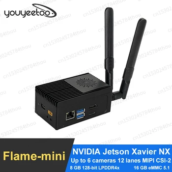 LEETOP Flacără NX Cutie de Răcire Pasivă NVIDIA Jetson Xavier NX 21 TOPURI Performanță AI Dual Gigabit Ethernet porturi Până la 6 camere