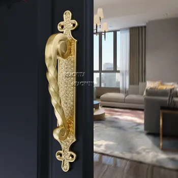 Chineză Stil Retro Alamă Solidă Mânerele ușilor Hotel Dormitor cu Ușă de Sticlă Usi din Lemn European Ușa Trage de Manere pentru Usi de Interior
