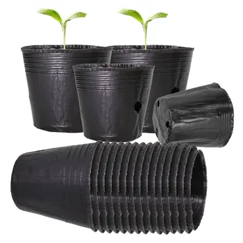 20BUC produse de unică folosință din Plastic de Plantare Răsad Oală Pepinieră Transplant Respirabil Cupa Negru Crească Sac pentru Gradina de Legume Recipient
