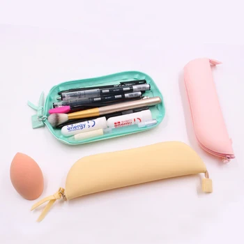 Pensula de machiaj Caz de Călătorie Silicon Portabil Creion Sprancene Cutii pentru Femei Sac de Cosmetice cu Fermoar Organizator de Stocare Instrumente de Machiaj