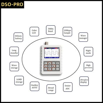 NOI DSO FNIRSI PRO Handheld Portabil Mini Osciloscop Digital 5M lățime de Bandă 20MSps Rata de Eșantionare