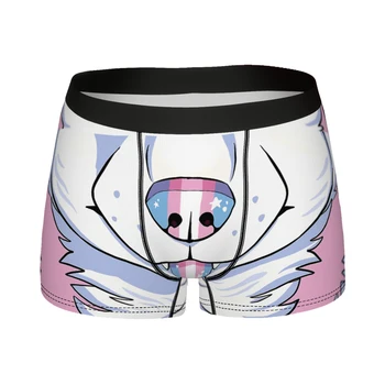 Trans Steagul LGBT+ Mândrie Alb Canin Maw Om Boxeri Chiloți Extrem de Respirabil Calitate de Top Sexy, pantaloni Scurți Idee de Cadou