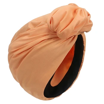 667E Elegant Retro Musulman Cap Folie de Culoare Solidă Cap Eșarfă Femei Turban Căciuli Pălărie Caciulita de Vara Adunări