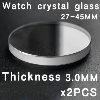 2 BUC Minerală de Sticlă de Ceas 3.0 mm Grosime Rotunde de Cristal 27mm-45mm Diametru Len Oglindă de Sticlă pentru ceasuri de Reparare