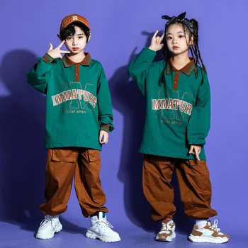 Copii Adolescente Kpop Haine Hip Hop Îmbrăcăminte Tricou Polo Topuri Jogger Pantaloni De Marfă Pentru Fată Băiat De Jazz, Street Dance Costum De Haine