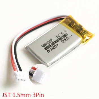 3.7 V 200mAh Litiu-Polimer LiPo baterie Reîncărcabilă 402030 cu JST ZH 1,5 mm 3pin Conector Pentru Handheld GPS Bluetooth Mp3