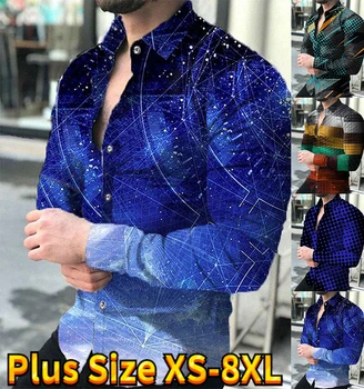 Tricou Casual cu Dunga Designer Print Topuri cu Maneci Lungi Barbati Haine Cardigan Bluze de Înaltă Calitate Topuri de Moda Camasi Barbati XS-8XL