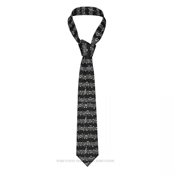 Alb Pe Negru Nou de Imprimare 3D Lega 8cm Largă de Cravata din Poliester Tricou Accesorii Decor Petrecere