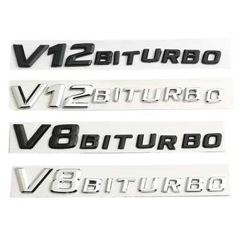 20X 3D ABS Autocolant Auto V8 V12 BITURBO Emblema, Insigna Partea din Spate Auto-styling Autocolant pentru Benz AMG, BMW, VW, Mazda, Chevrolet, Skoda
