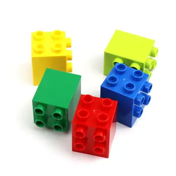 Dimensiune mare Cărămidă, 4+4 Blocuri de Învățământ Clasic Jucarii pentru Copii Compatibile cu Lego Duplo Cărămizi Cifre Suporta Placa de Baza
