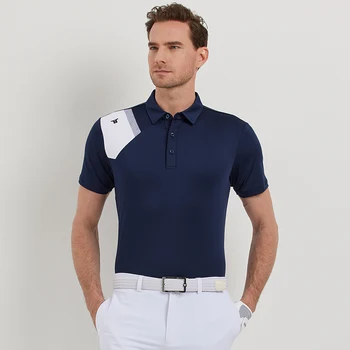 Teetimes Primăvara și Vara de Golf cu Maneci Scurte T-shirt, Tricou Polo Barbati Slim Fit Tricou Sport în aer liber, Moda Barbati Top