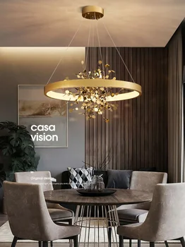 Candelabre Art Decor Living ing Lămpi Moderne Pentru Dormitor/Sufragerie Cerc Cu Suspensie din Oțel Inoxidabil Lumini