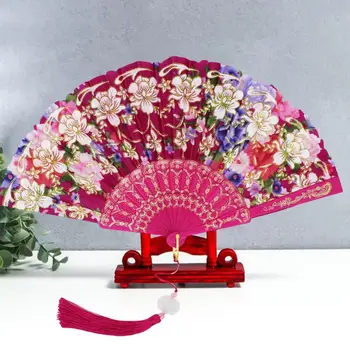 2023 Vintage Matase Fan Model Floral Decorativ Petrecere de Nunta Chineză Japoneză Bambus Ciucure Dans Fan Ventilator de Mână abanico de mano