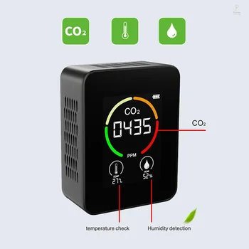 Metru portabil cu Dioxid de LCD de Detectare a CO2 Umiditate Monitor TVOC Temperatura cu Calitatea Aerului 3-în-1 de Afișare de Carbon Detector