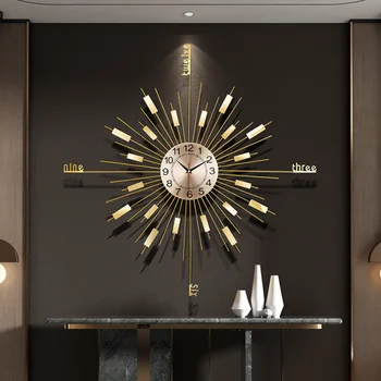 Camera De Zi Ceas De Perete Decor Cuarț Artă Elegant Unic Ceas De Perete Ceas De Aur Cadou Rundă De Lux Moderndesign Saat Decor De Perete