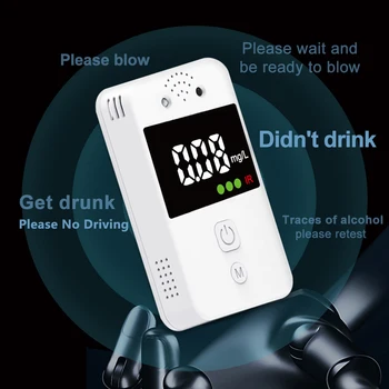 Digital Respirație Alcool Tester Profesional Etilotest Ecran LCD de Alcoolemie Portabil Vin Detector Analizor pentru Uz casnic