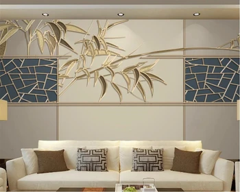 beibehang Personalizate moderne corpul geometric frunze de ginkgo lux de lumină aurie în relief linie tapet de fundal de decor acasă