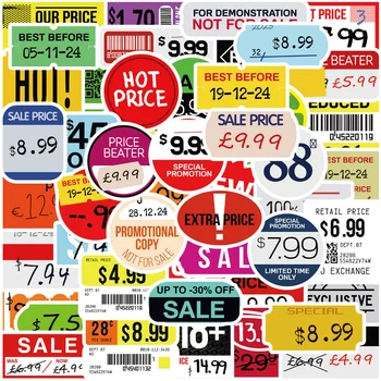 10/50Pcs Retro % din Autocolant de Clearance-ul de Discount Pricemarker Eticheta Autocolant Eticheta de Magazin de vânzare cu Amănuntul de Promovare Vânzare Pegatinas