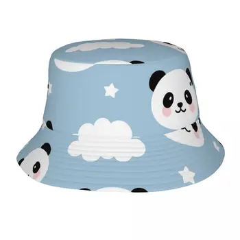 Panda drăguț Cu Nori Pentru Copii Unisex Casual Palarie de Soare Bucket Hat pentru Barbati Femei Bob Hip Hop Capace de Vară Pescar Pălărie Panama
