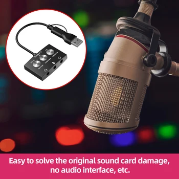 Tip c placa de Sunet Live Joc K Cântec Cântec de Ascultare USB Audio de 3,5 mm Multi-sunet pentru PC Mobil Joc Live Karaoke Cântec de Ascultare