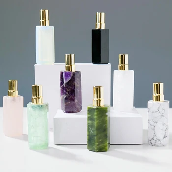 Cristalele Naturale Bijuterie Ametist Sticla De Parfum Cu Cuart Roz Pentru Femei Exclusiviste De Sticlă De Înaltă Calitate Reiki De Vindecare De Pietre De Crăciun